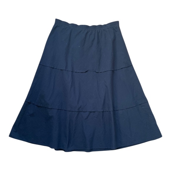 Christopher & Banks Tiered Midi Skirt Cotton Coastal Peasant Boho Large - Picture 4 of 7